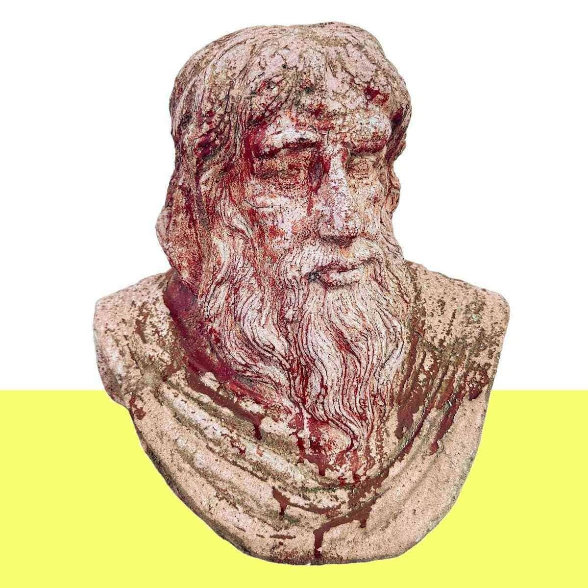 Classic Stone Bust With Artistic Details, A Piece Of Decoration For Indoors Or Outdoors.