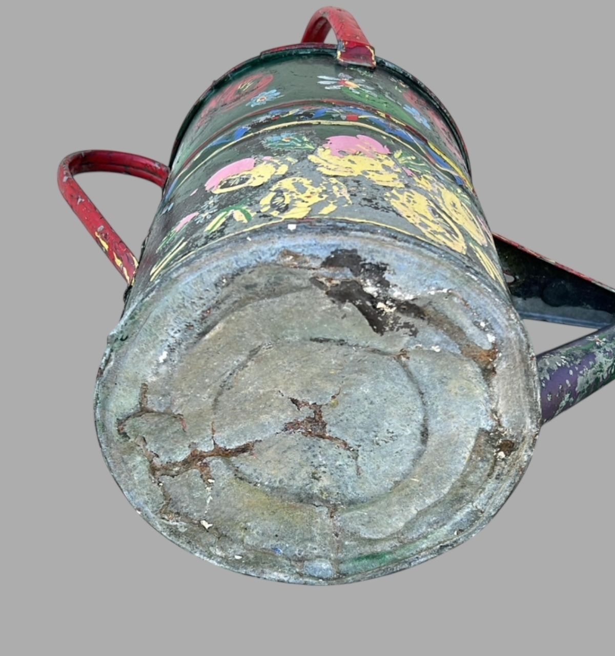 A Mid Century Hand Painted Bargeware Watering Can photo Garden Decor