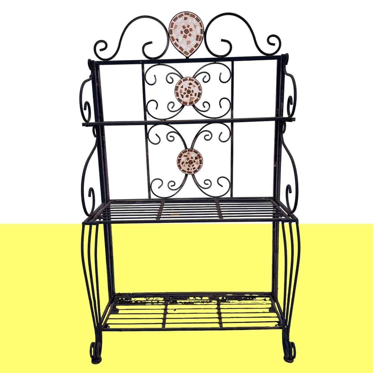 Iron Shelf With Mosaic Patterns, An Artistic Piece To Embellish Your Spaces.