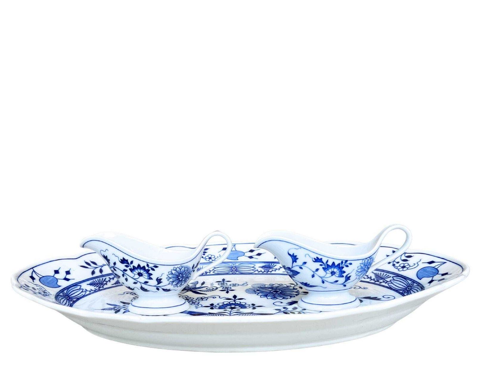 Antique Fish Platter | Blue Onion Xxl | 2 Sauce Bowls | Hutschenreuther Selb photo furniture