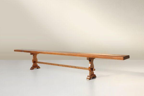 Antique French Long Elm Monastery Bench, 1850 photo buy