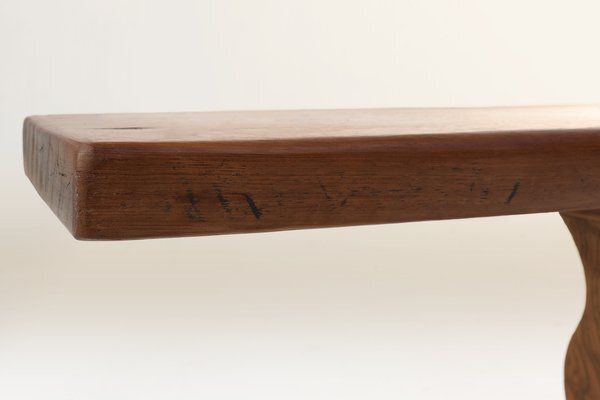 Furniture Antique French Long Elm Monastery Bench, 1850 photo