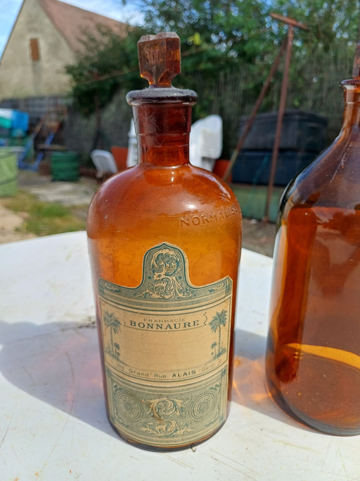 2 Brown Glass Pharmacy Bottles Toilet Vinegar And Pharmacy Bonnaure photo Home Decor