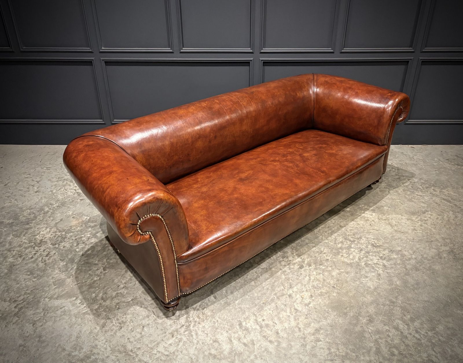 Genuine Victorian Brown Leather Sofa photo for sale