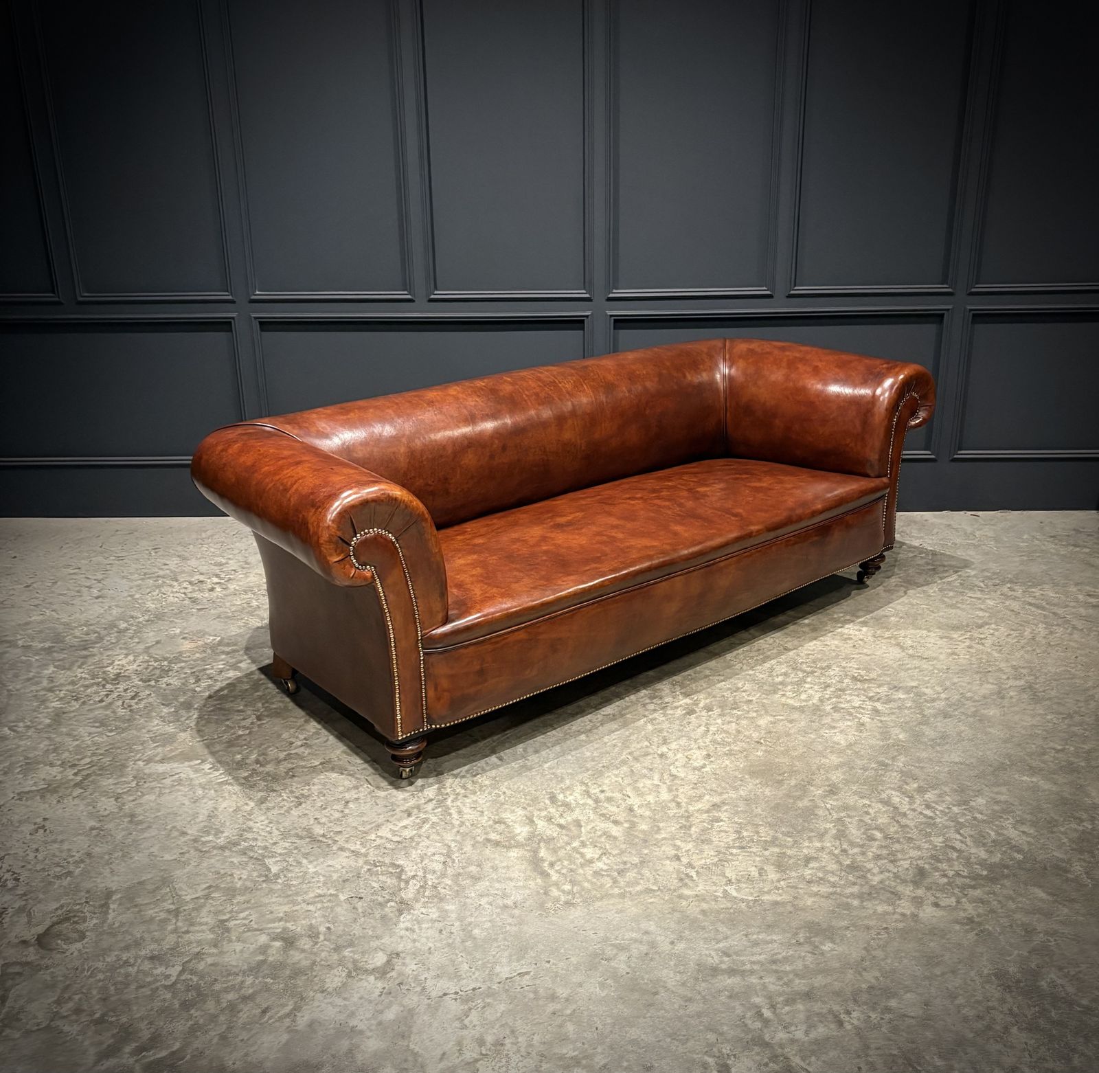 Genuine Victorian Brown Leather Sofa photo Furniture