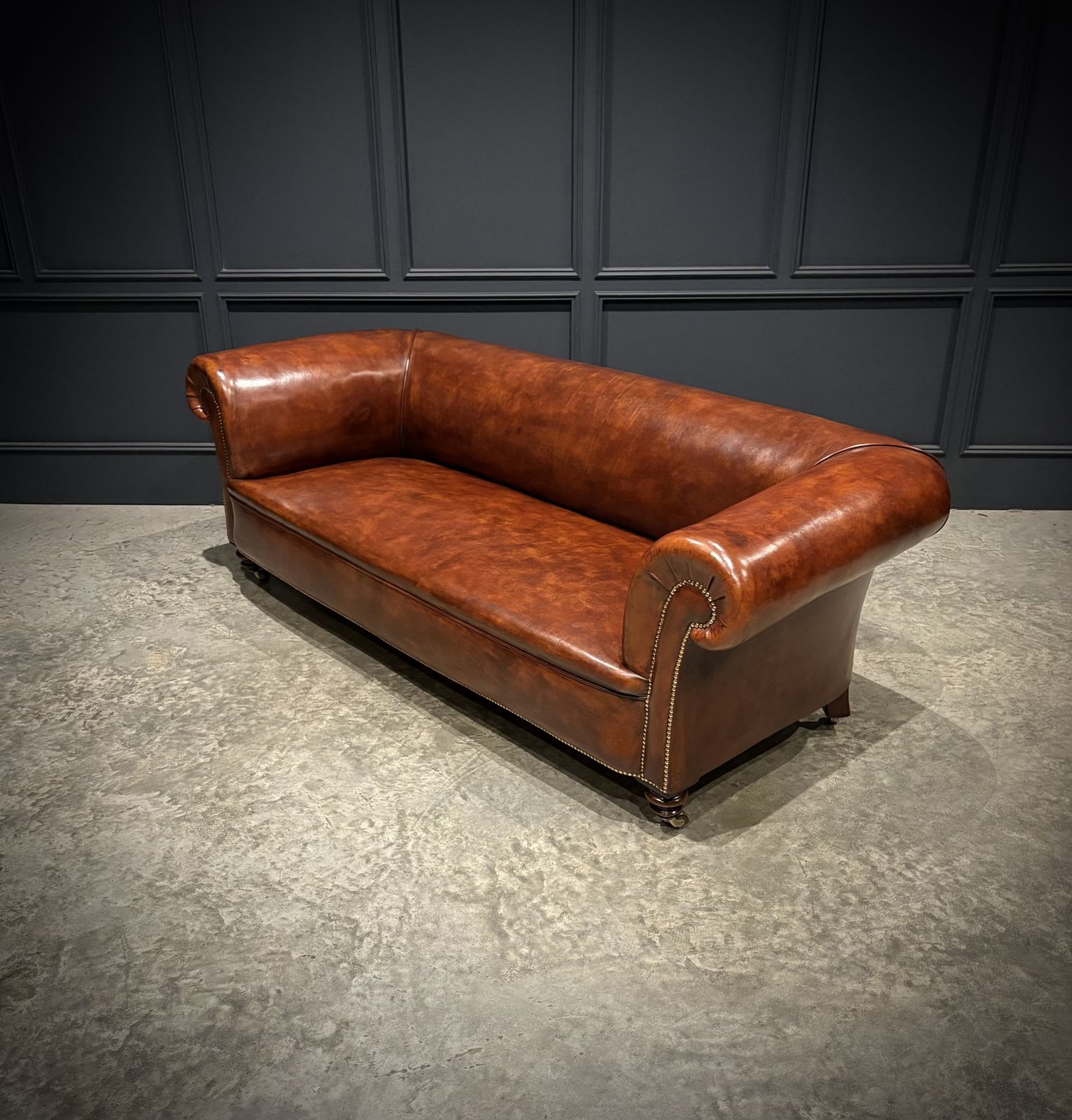 Genuine Victorian Brown Leather Sofa photo buy