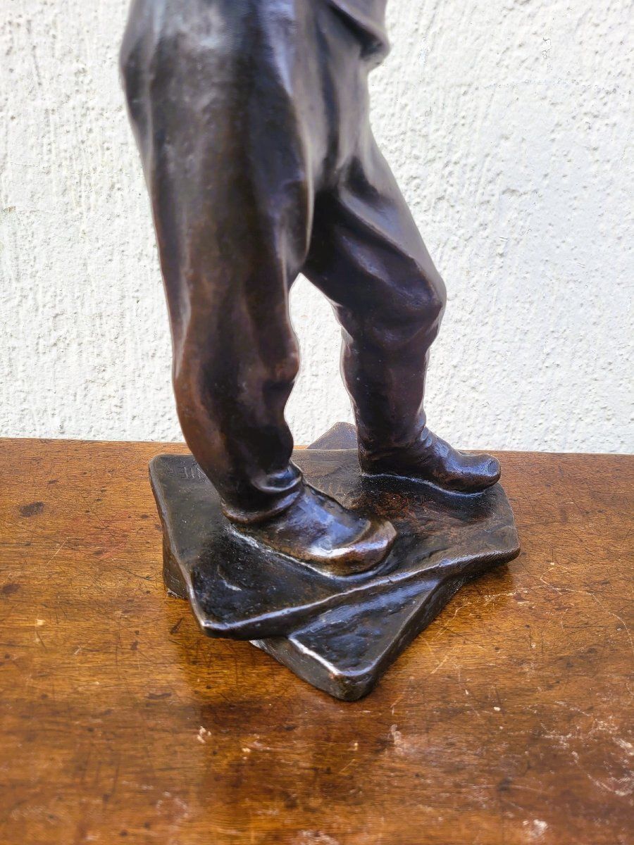 Art C Meunier, The Stevedore Of The Port Of Antwerp, Signed Bronze, 19th Century photo