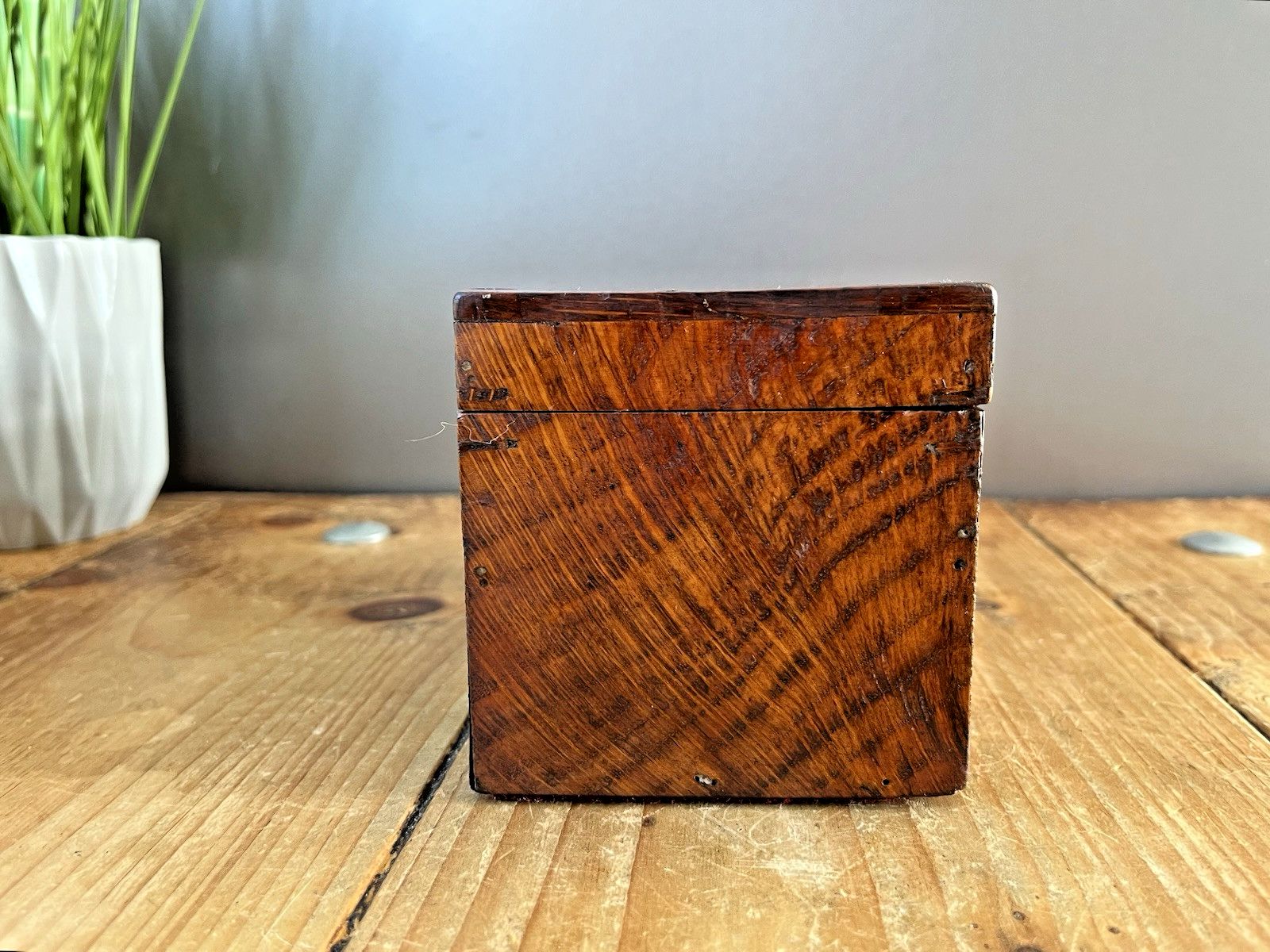 Antique Art Deco Thuya Burr Wood Tea Caddy Jewellery Cigarette Pen Box Desk Tidy photo Home Decor