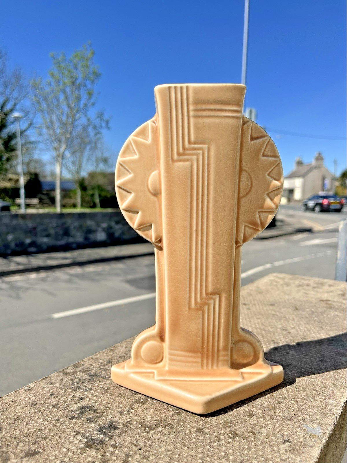 Stunning Rare Pair Of Art Deco Burgess & Leigh Burleigh Ware Totem Mantel Vases photo Home Decor