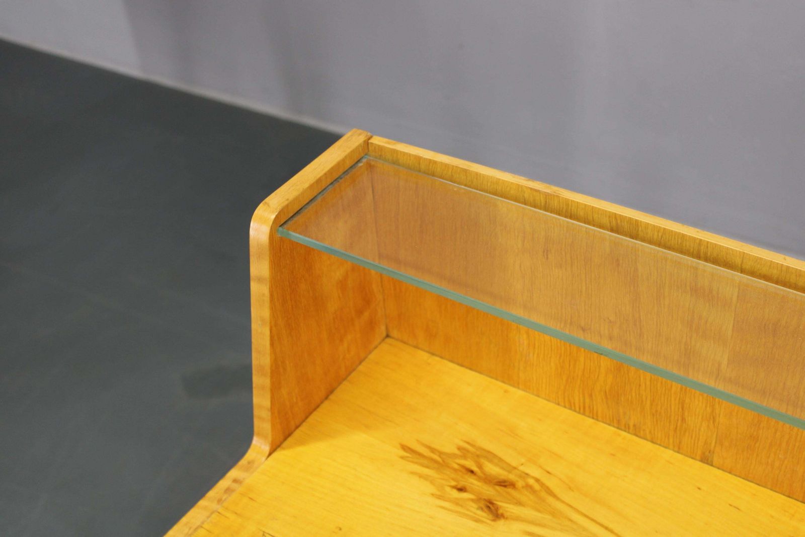 photo vinterior 1960s Set Of Night Stands And Chest Of Drawers With Glass Shelf, Czechoslovakia