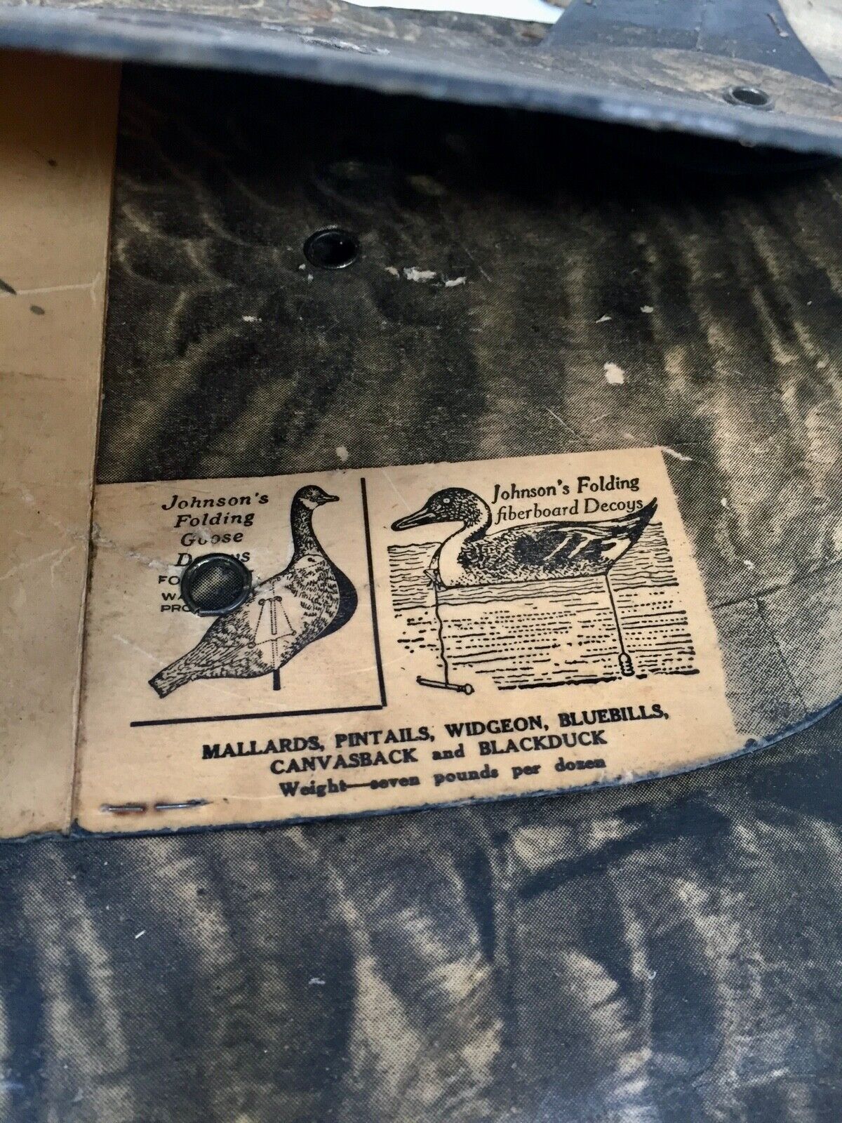 photo furniture Antique Original Set Of Folding Johnsons Goose Decoys, Circa 1940 In Canvas Bag