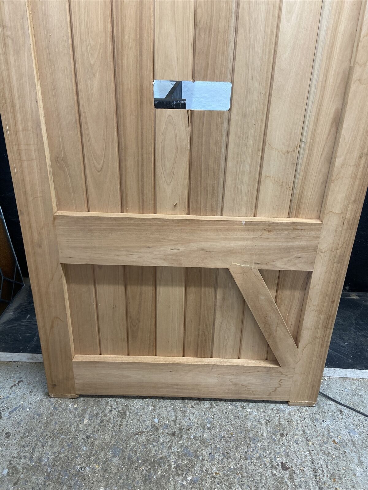 X Wide Front Door Solid Iroka Hand Made Hardwood Timber Wood Ledge Braced Unused photo buy