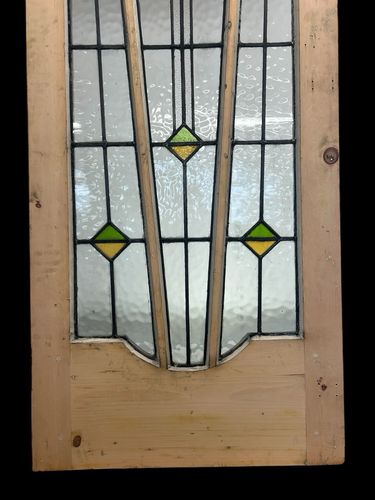 photo vinterior Art Deco Stained Glass Door Antique  Reclaimed Period Internal Vestibule Refurb