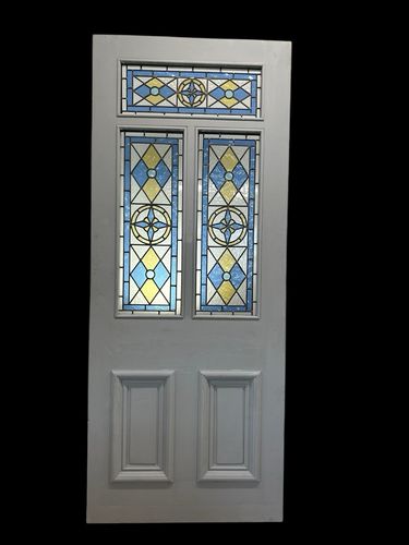 Victorian Stained Glass Front Door Antique Period Reclaimed Wooden Refurbished