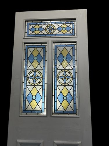 Victorian Stained Glass Front Door Antique Period Reclaimed Wooden Refurbished photo for sale