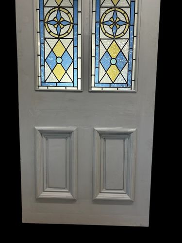 Victorian Stained Glass Front Door Antique Period Reclaimed Wooden Refurbished photo Home Fixtures