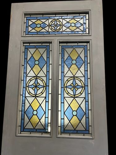 photo for sale Victorian Stained Glass Front Door Antique Period Reclaimed Wooden Refurbished