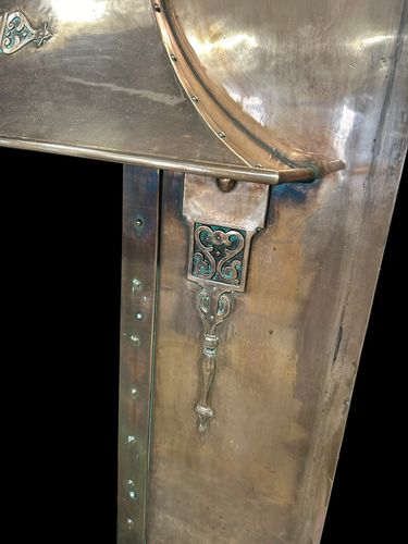 Antique Copper Fireplace Surround Art Nouveau Victorian Period Reclaimed Insert photo 1505.0