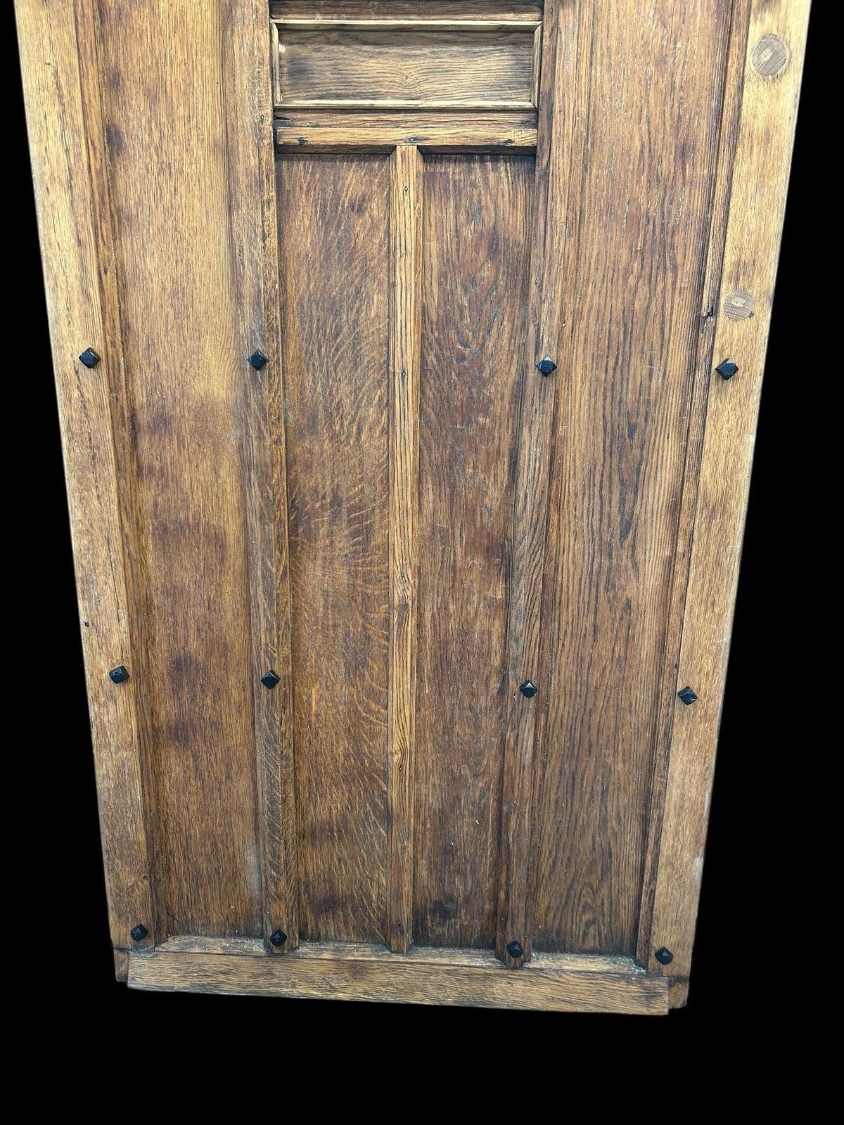 Solid Oak Front Door Antique Period Reclaimed Wooden Glazed Cast Iron Refurb photo vinterior
