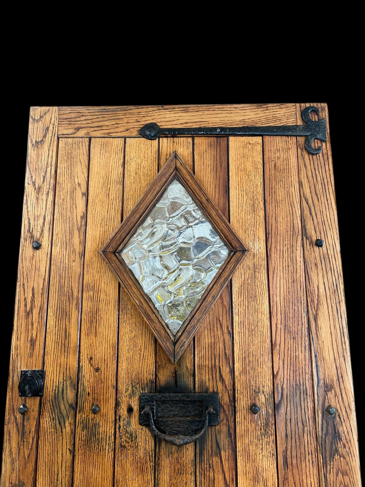 Solid Oak Front Door Antique Period Reclaimed Cottage Wooden Cast Iron Refurb photo Home Fixtures