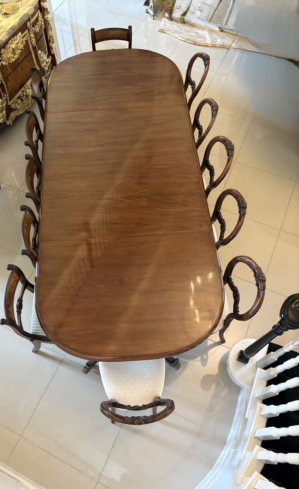 Magnificent Quality Antique 19th Century 16 Seater Figured Mahogany 3 Pilar Dining Table 72 X 122 X 409 Cm photo furniture