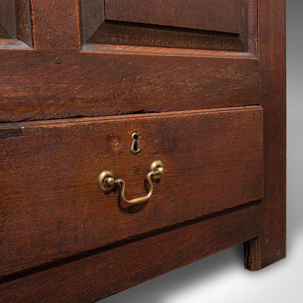 Furniture Large Antique 3 Panel Mule Chest, English Oak, Storage Trunk, Georgian, C.1770 photo