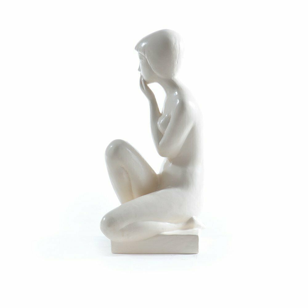 1960s Sculpture "An Ashamed Girl" In Plaster, Jihokera Czechoslovakia photo vinterior