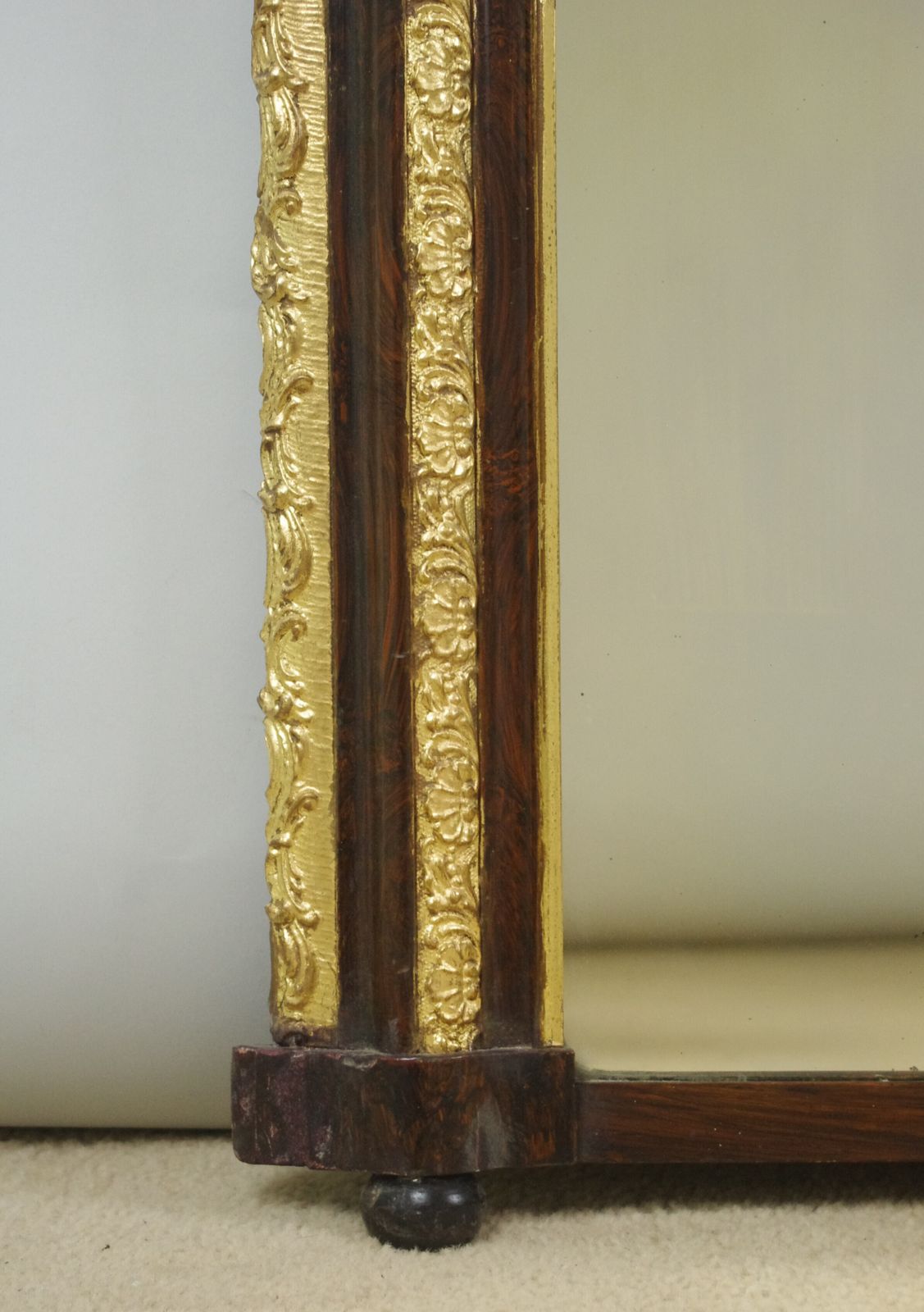 Victorian Simulated Wood And Parcel Gilt Arch Top Overmantle Mirror photo vinterior