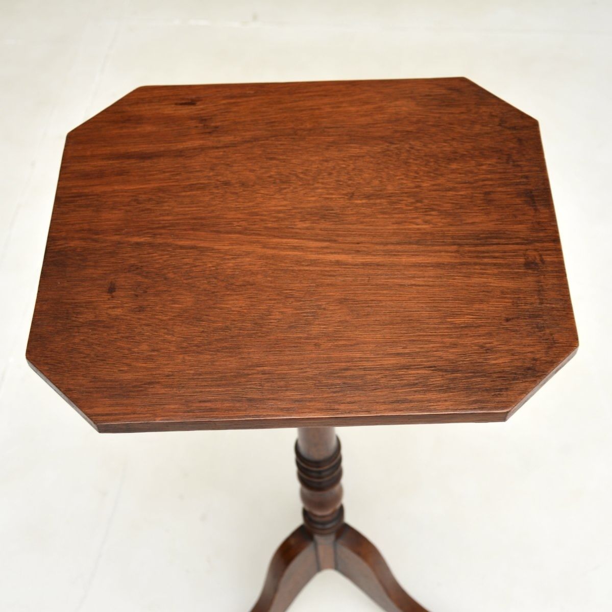 Antique Georgian Mahogany Tilt Top Side Table photo vintage