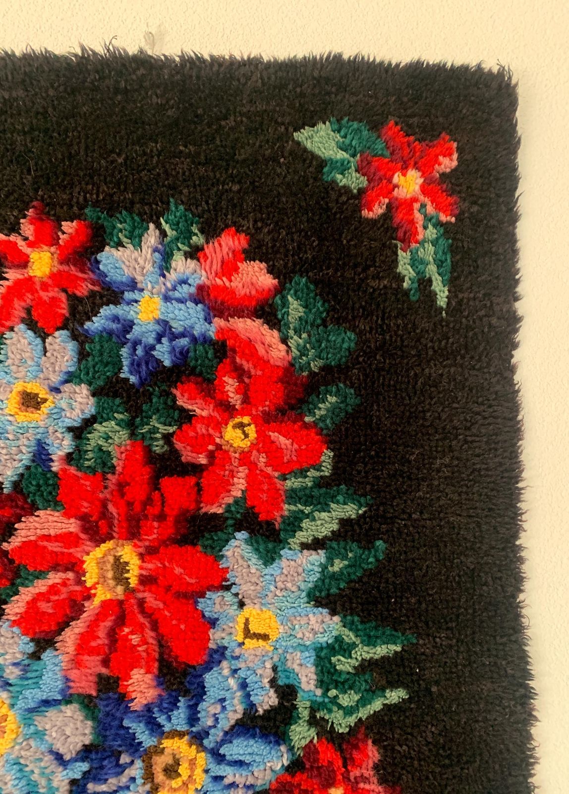 Wall Tapestry | Smyrna Wall Hanging | Hand Knotted Tapestry | 70s Wall Hanging | Midcentury Decor | Flower Lovers | Flower Wall Hanging photo 71.0