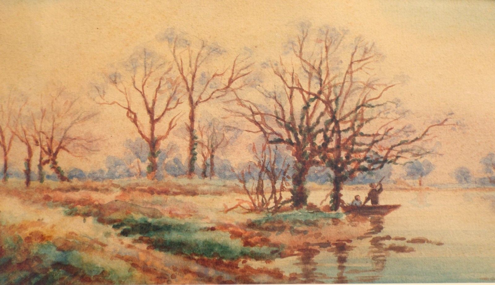 Victorian Watercolour Framed Original Painting Down To The River By E M Poole photo 120.0