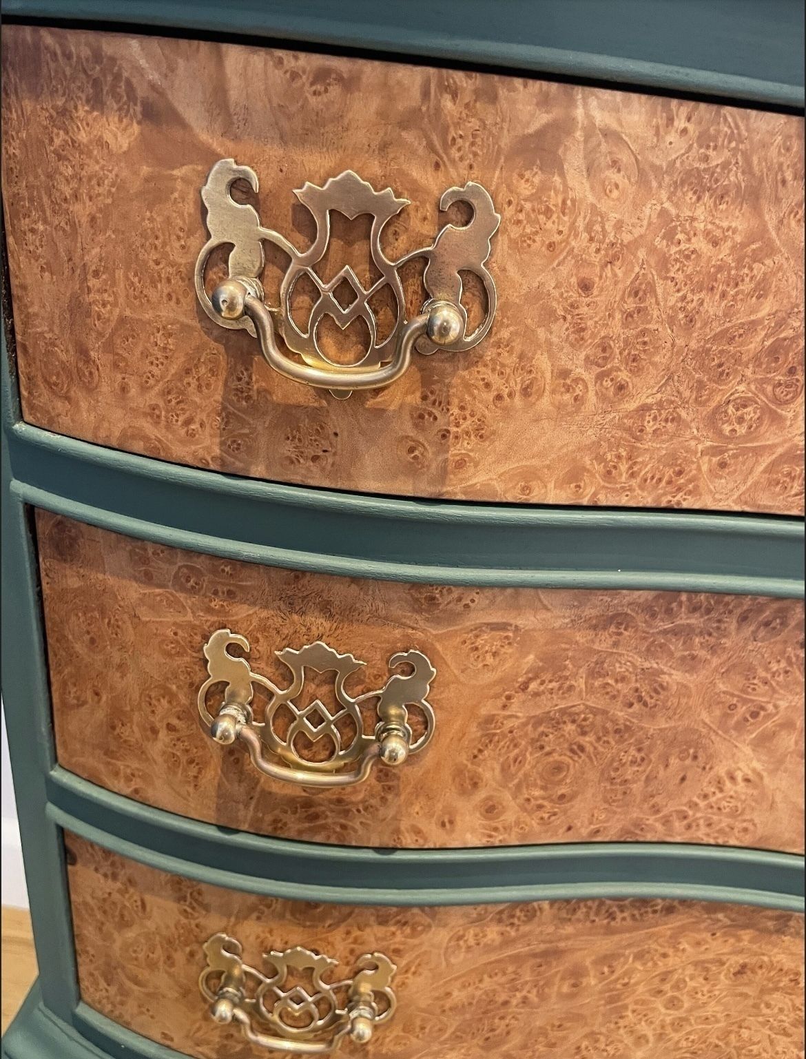 Walnut Chest Of Drawers Upcycled In Smokey Green photo buy