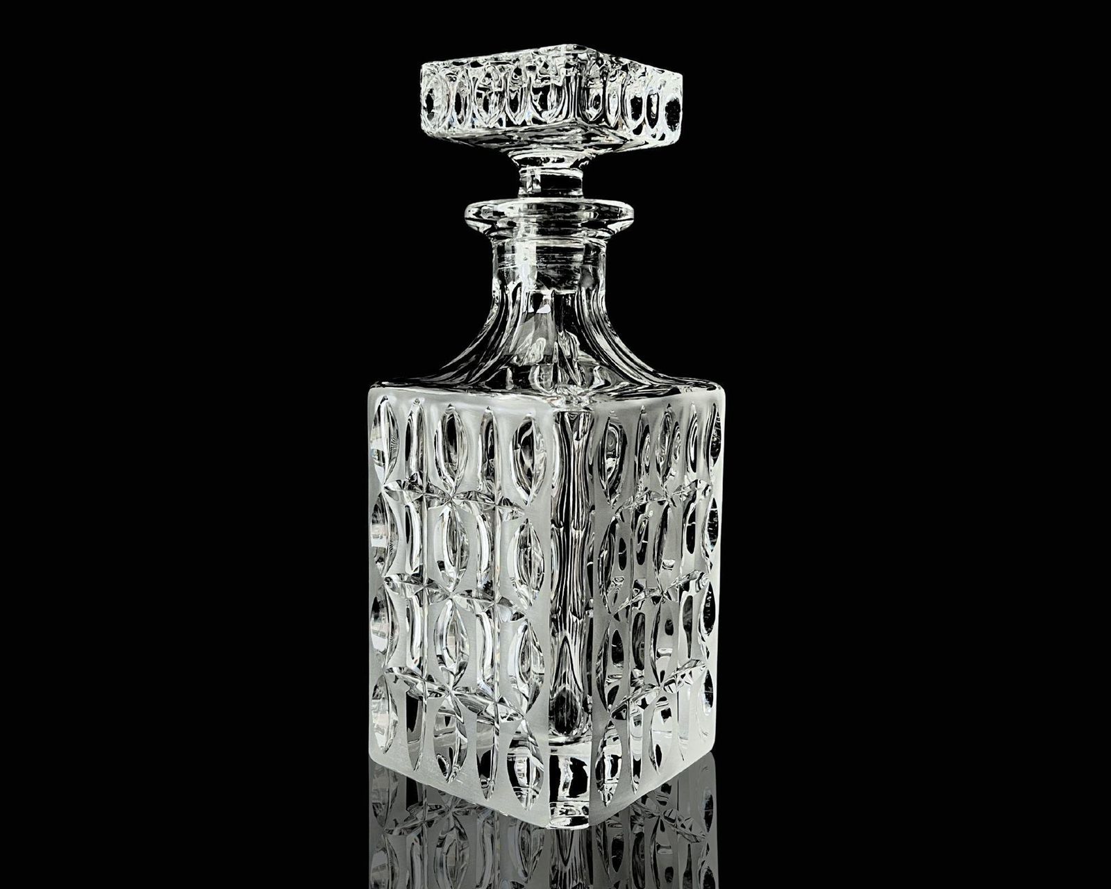 Crystal Whiskey Decanter | 1pc | Square Model With Stopper | By Nachtmann photo for sale