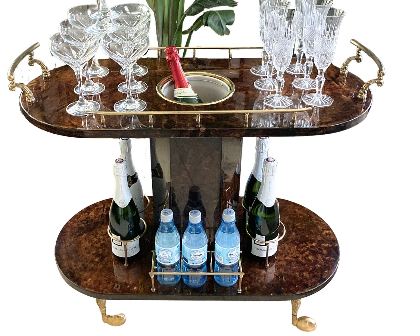 Aldo Tura Bar Cart | And Champagne Cooler | Italy 1930   1950 photo furniture