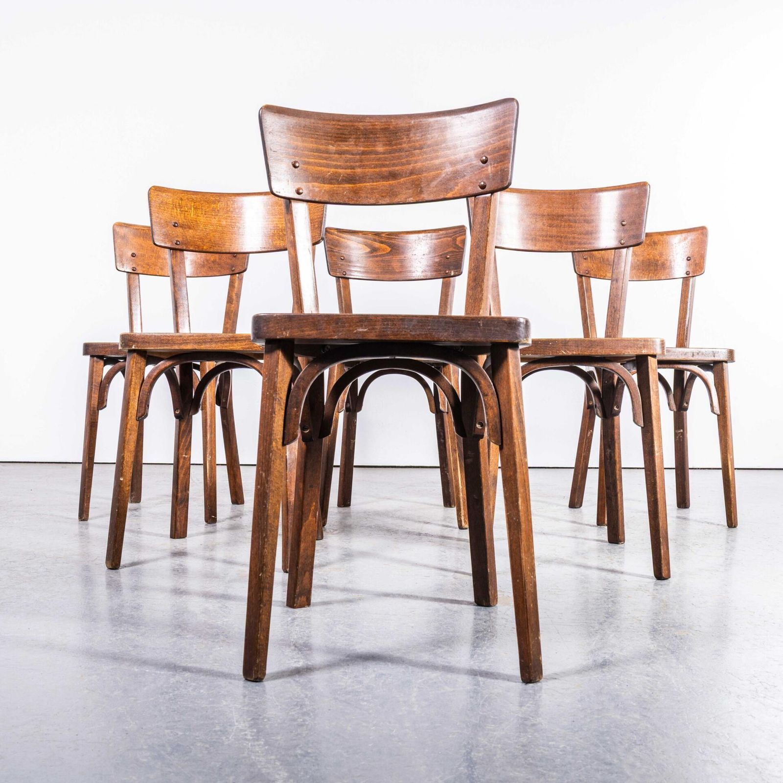 1950’s Dark Shaker Baumann Bentwood Dining Chairs – Set Of Six