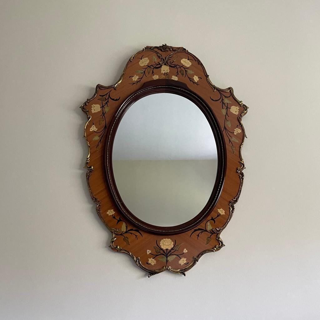 Beautiful Mid Century Modern Floral Mirror By Soriano R Espana In The Dutch Style