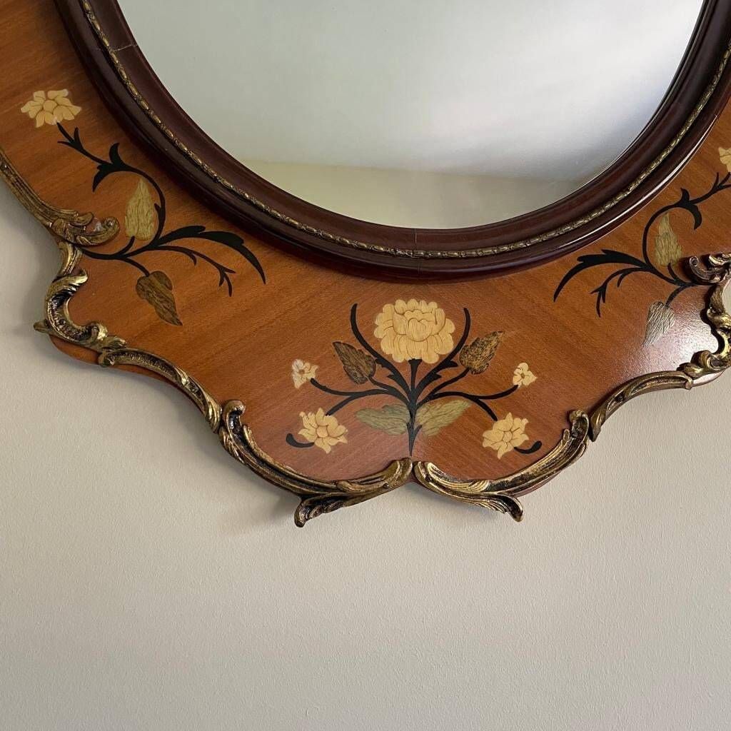 Beautiful Mid Century Modern Floral Mirror By Soriano R Espana In The Dutch Style photo furniture