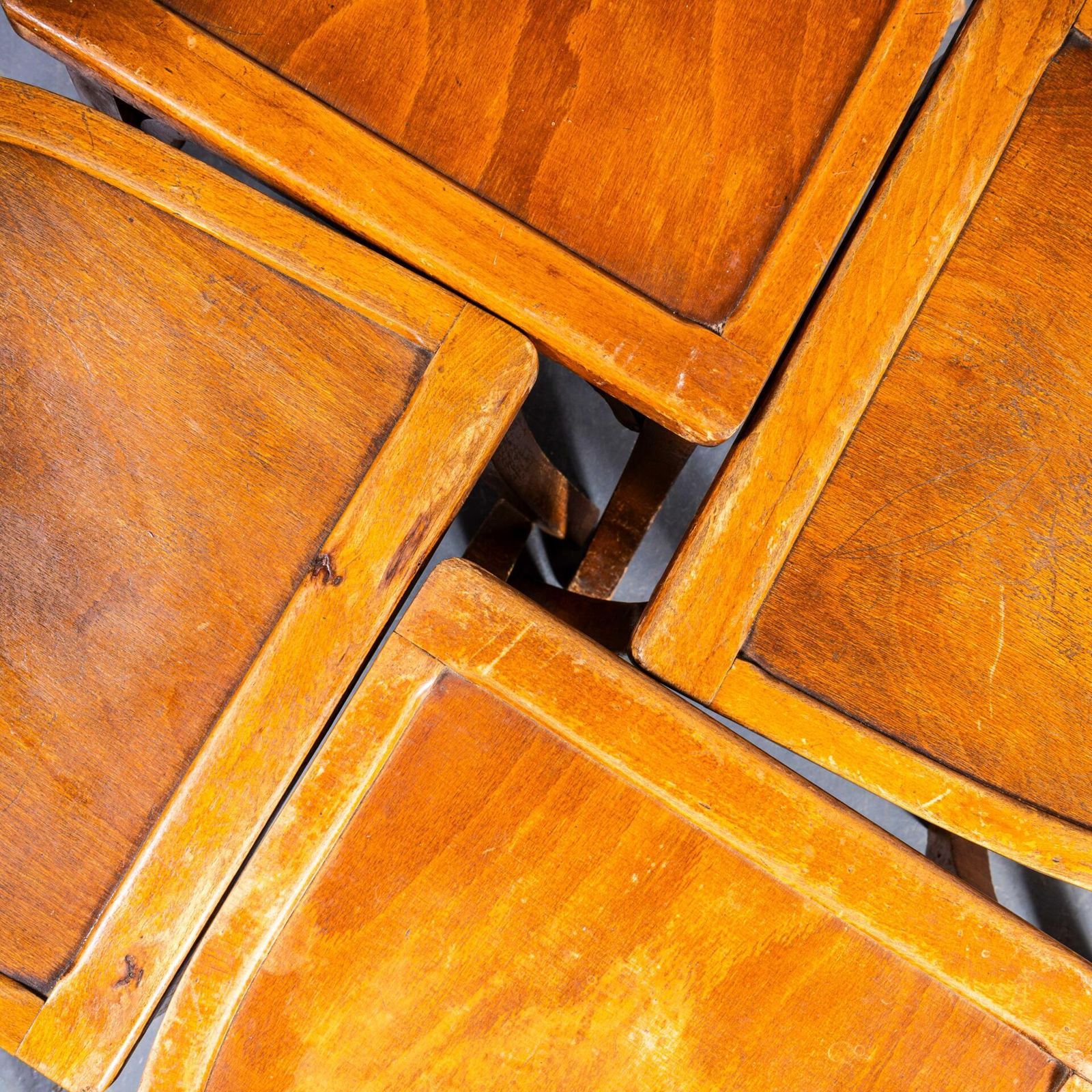 1950’s Honey Oak Whale Tail Dining Chair – Set Of Eight photo Furniture