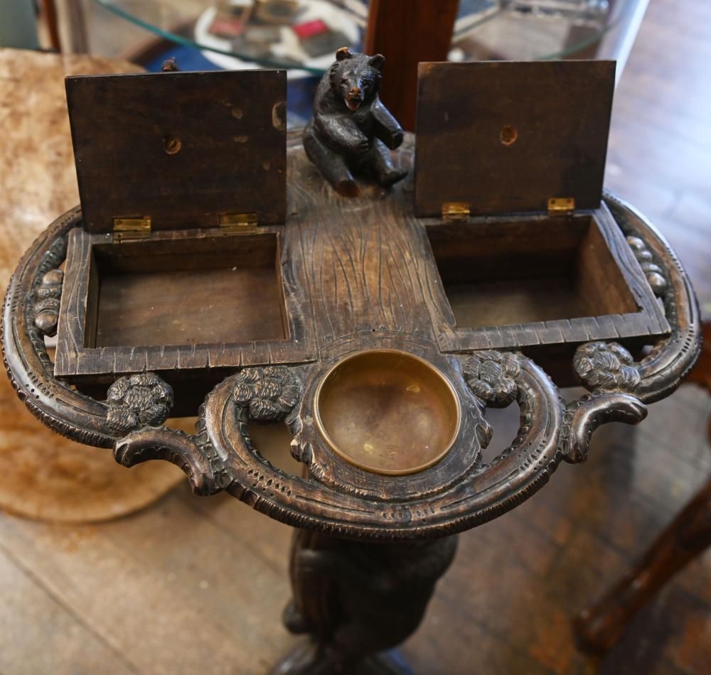 German Black Forest Tea Stand Side Table Carved 1840 photo vintage