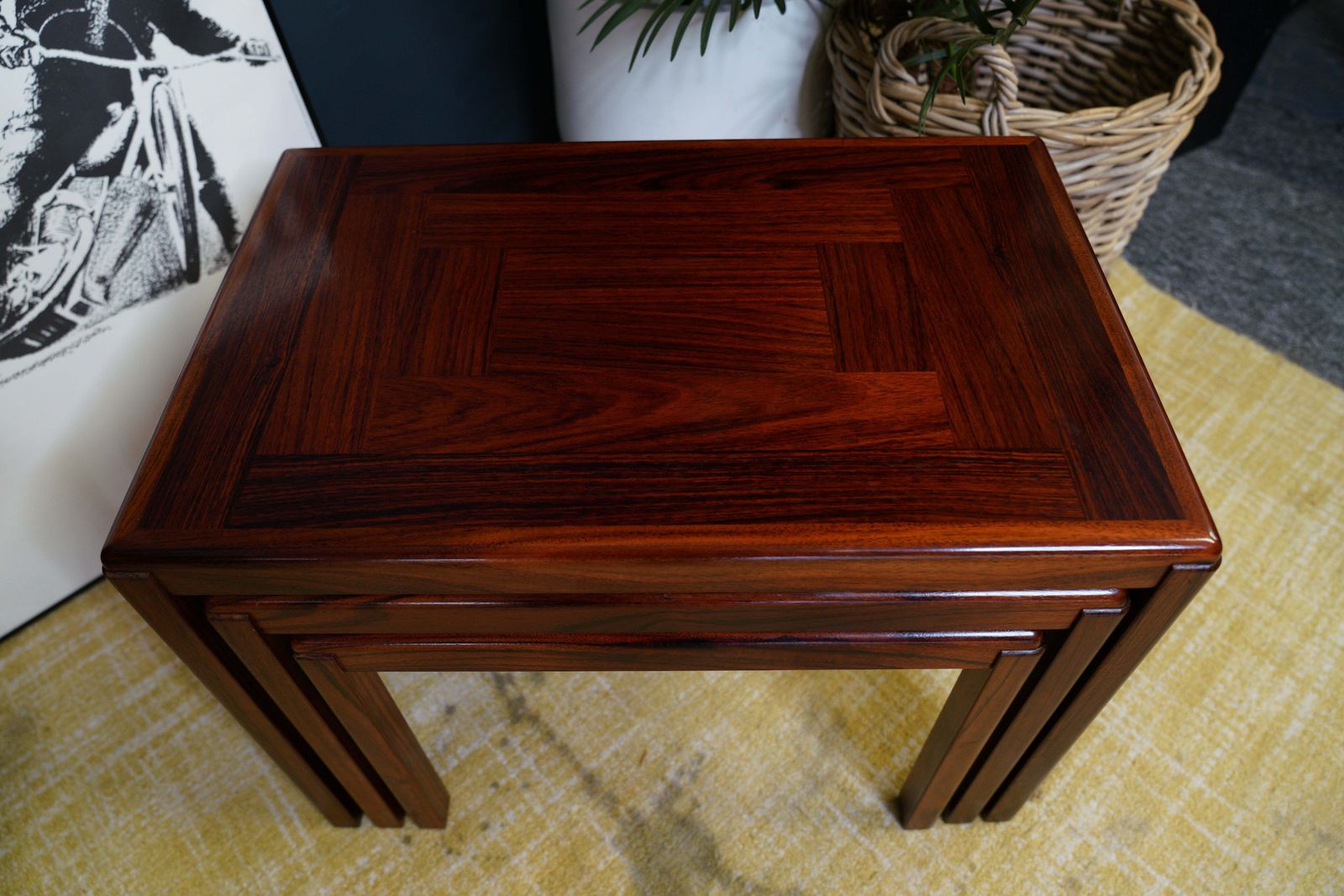 550.0 Danish Mid Century Rosewood Nest Of Tables By Vejle Stole Möbelfabrik, Denmark, 1960s – Set Of 3 photo