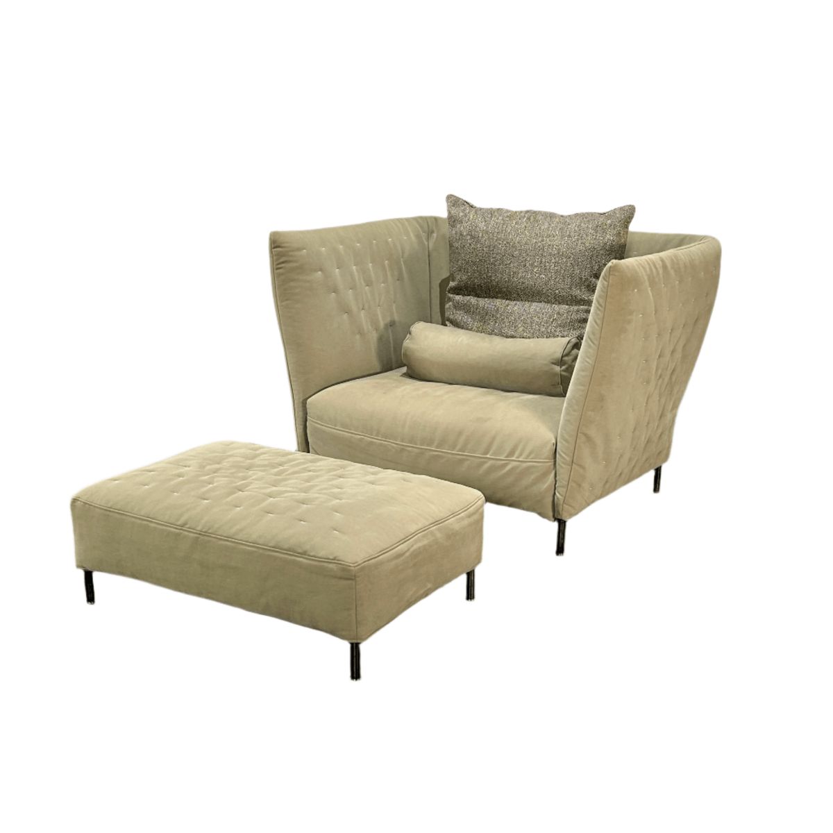 Quilt Armchair & Footstool By Saba Italia