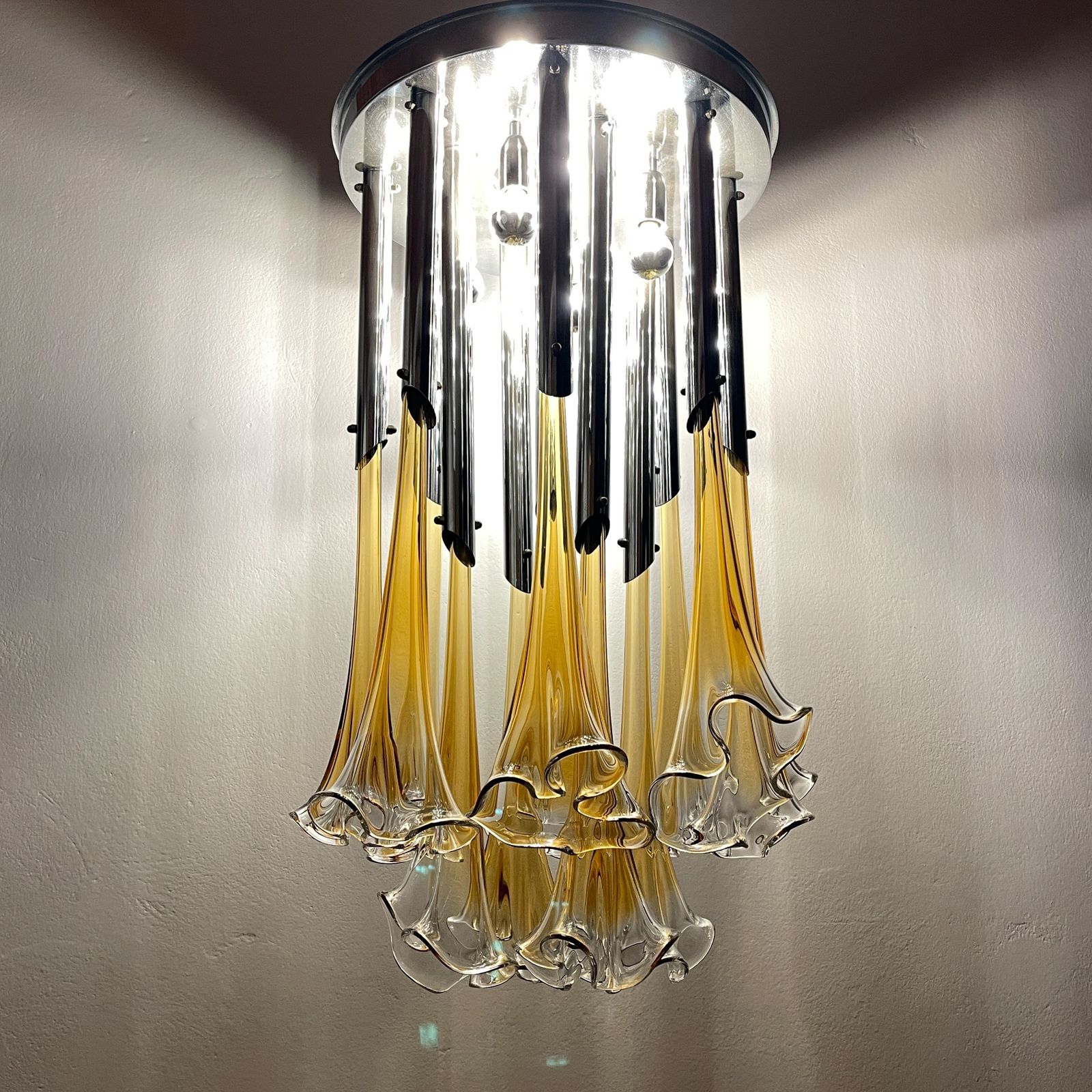 photo buy Original Murano Chandelier Calla Lily By Venini, Italy 1960s