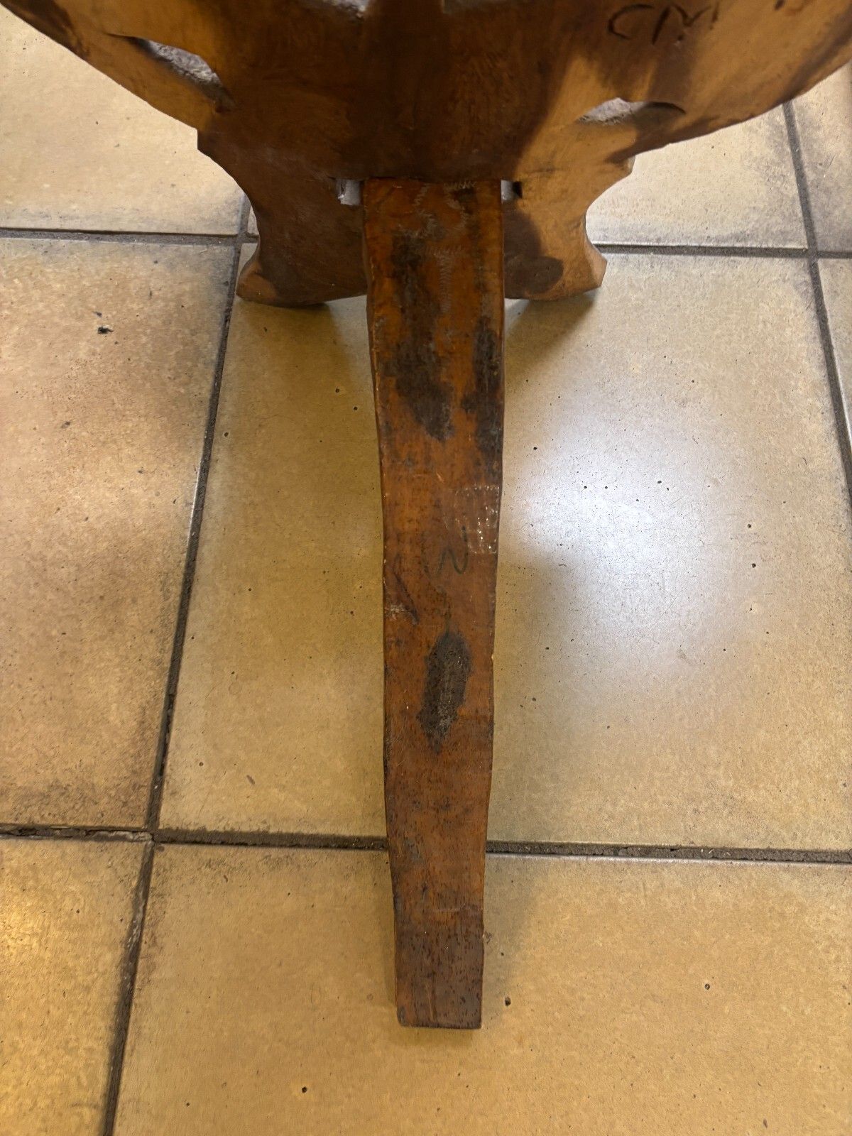 Furniture Antique African Carved Tribal Wooden Chief/ Birthing Chair photo