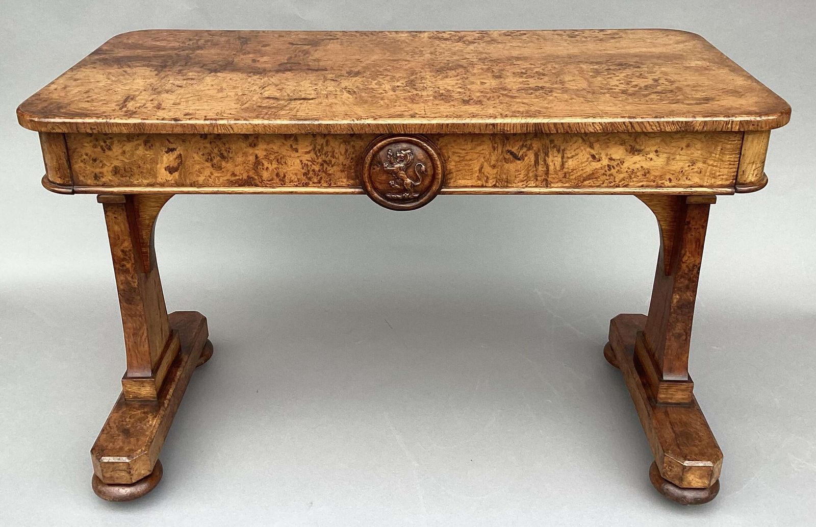 Good Mid C19th Burr And Pollard Oak Centre Table; James Winter & Sons, London photo 4840.0