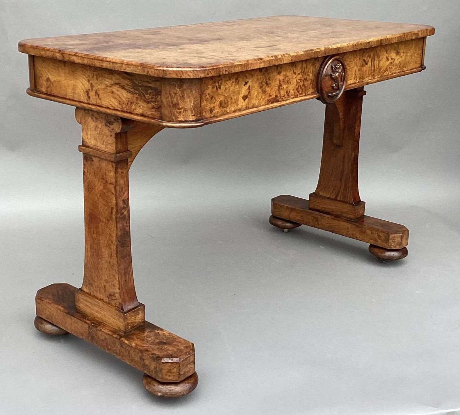 photo furniture Good Mid C19th Burr And Pollard Oak Centre Table; James Winter & Sons, London