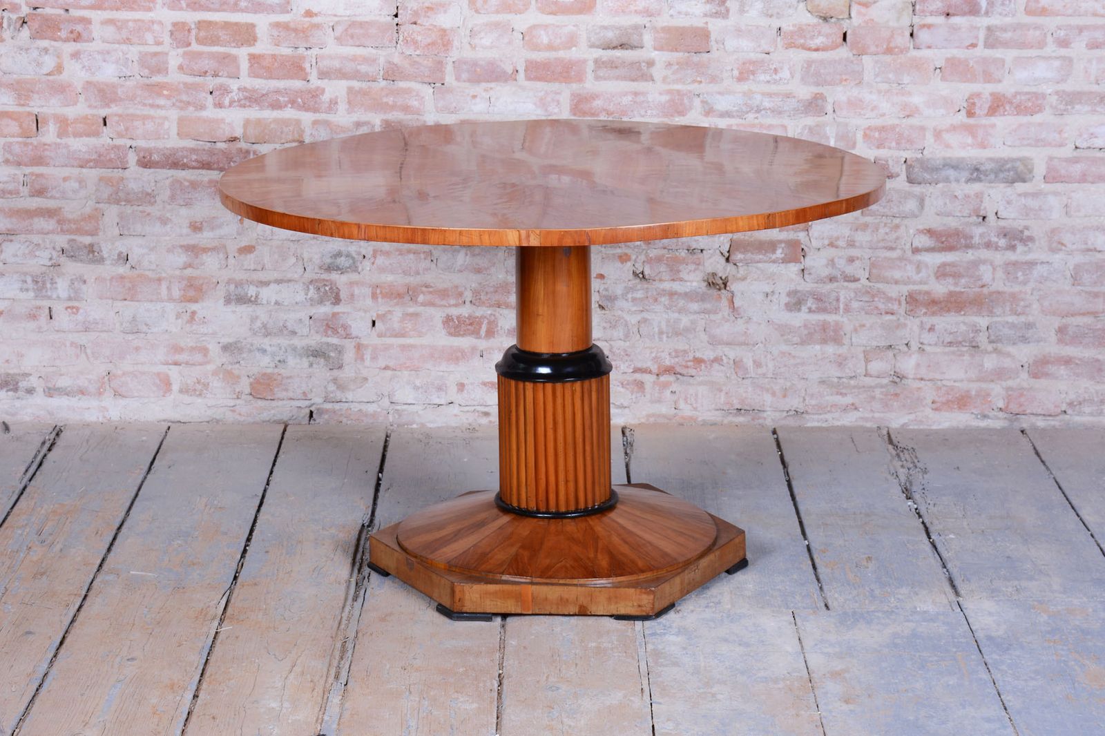 Restored Biedermeier Dining Table, Cherry Wood, Revived Polish, Czech, 1830s photo 4050.0