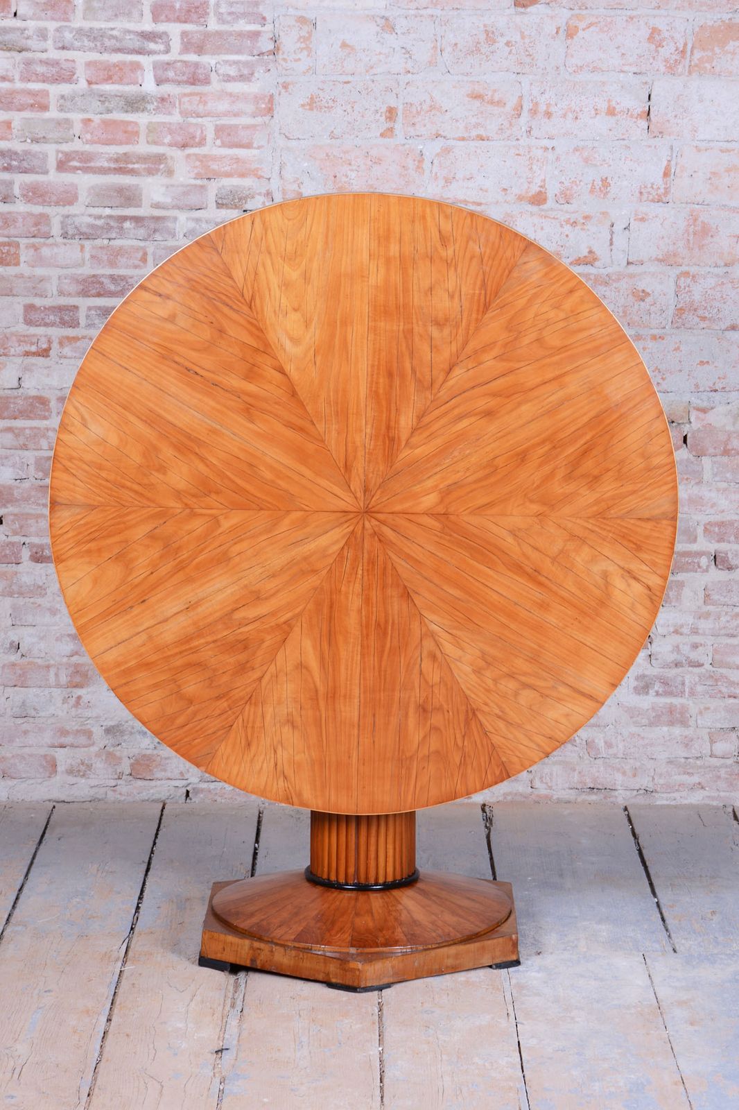 Restored Biedermeier Dining Table, Cherry Wood, Revived Polish, Czech, 1830s photo vinterior