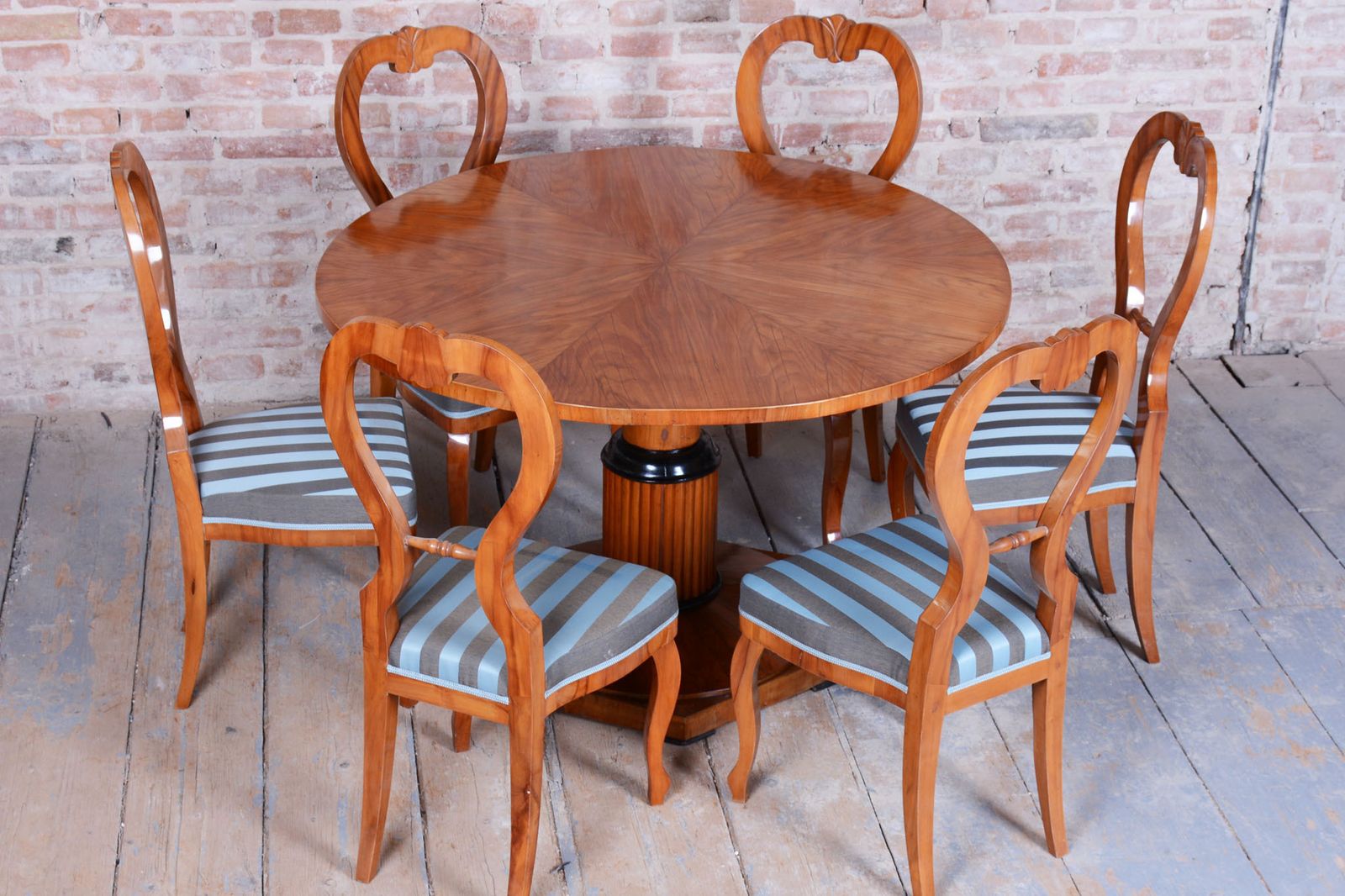 photo for sale Restored Biedermeier Dining Table, Cherry Wood, Revived Polish, Czech, 1830s