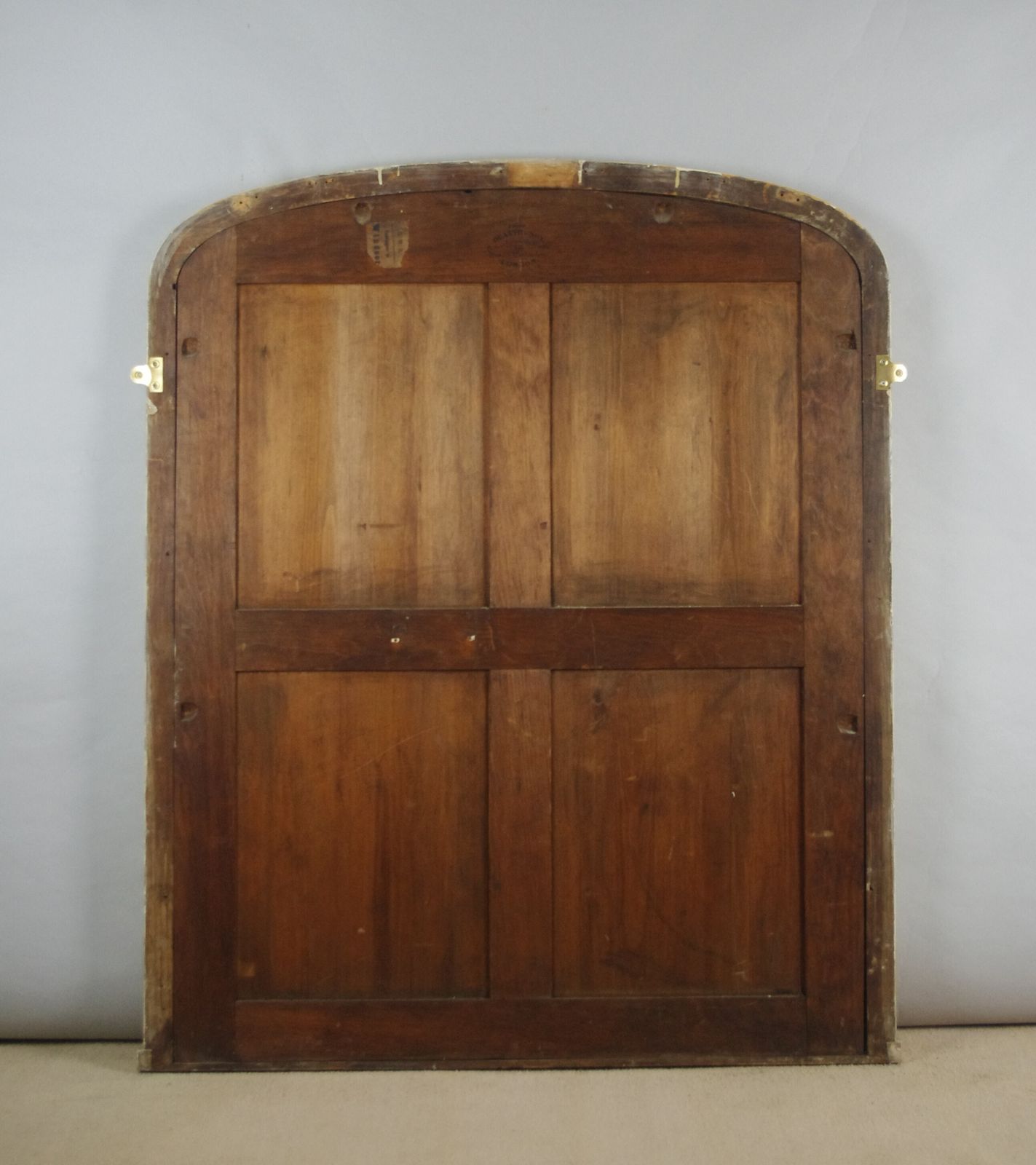Victorian Gilt Large Arch Top Overmantle Mirror photo vintage