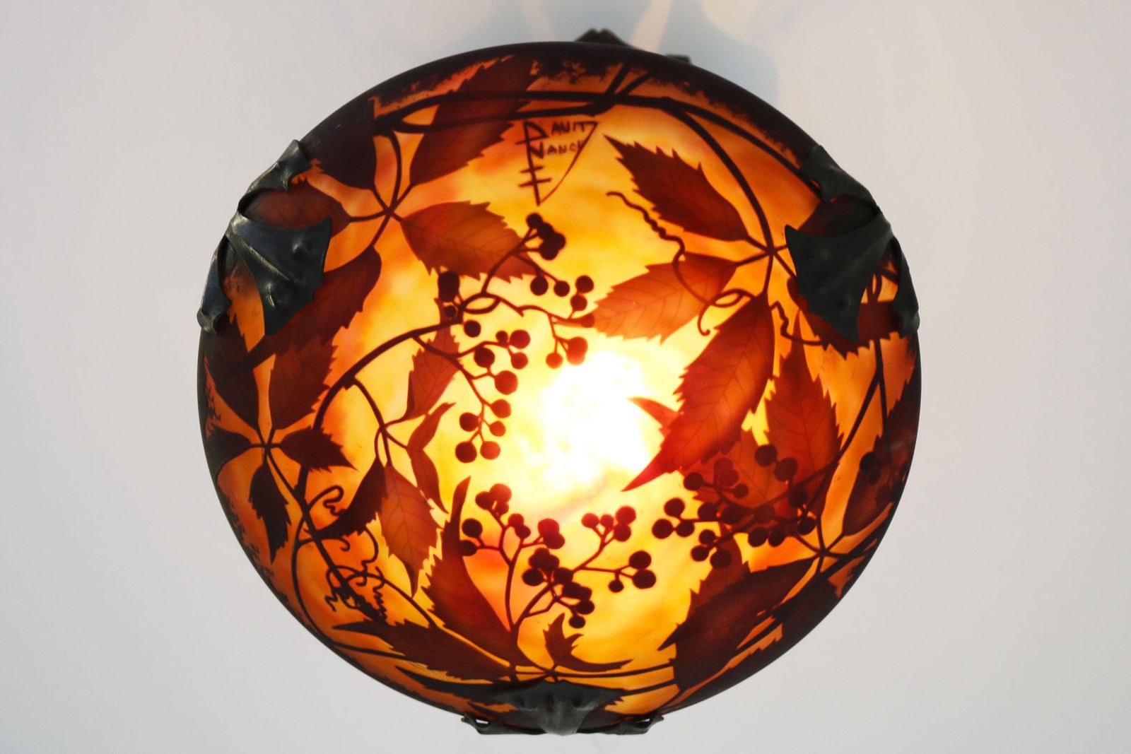 Antique Daum Nancy & Louis Majorelle Chandelier / Pendant Light Art Nouveau 1910 photo vinterior
